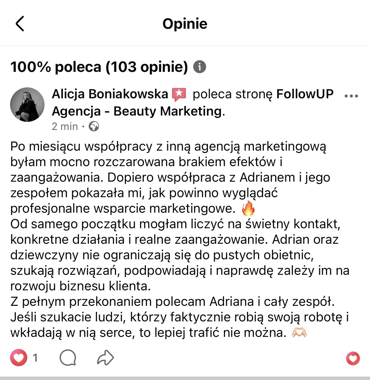 Opinia Alicji Boniakowskiej o współpracy z FollowUP